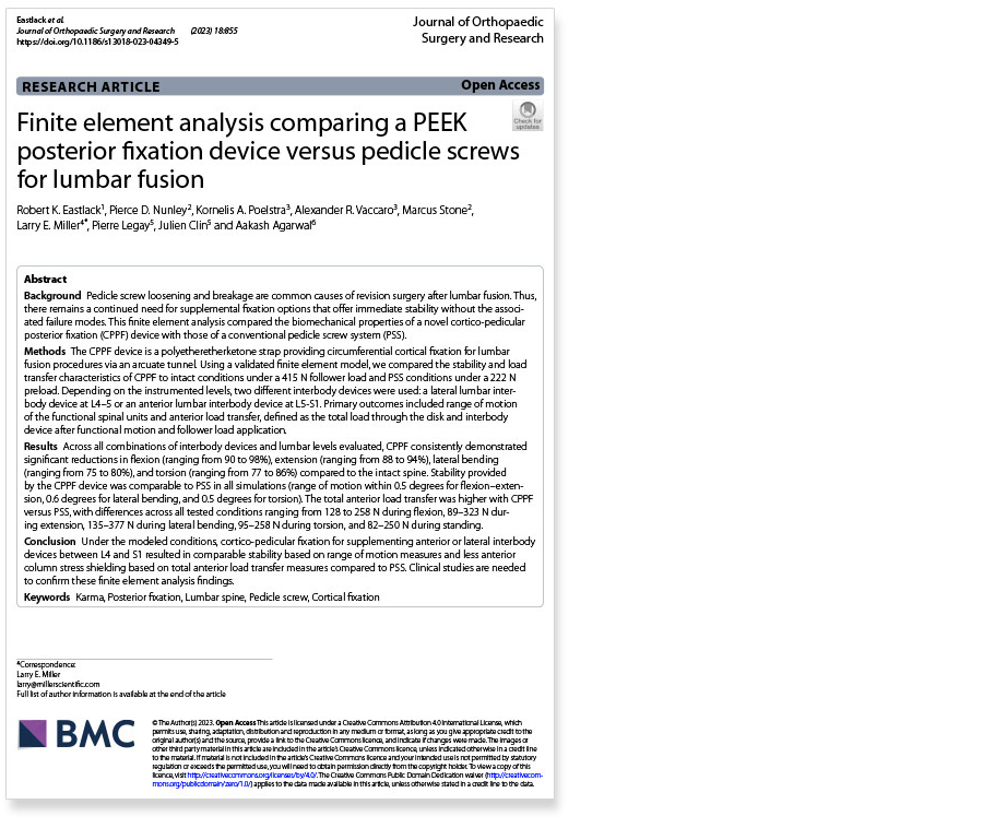 Karma article Journal Orthopaedic Surgery Research